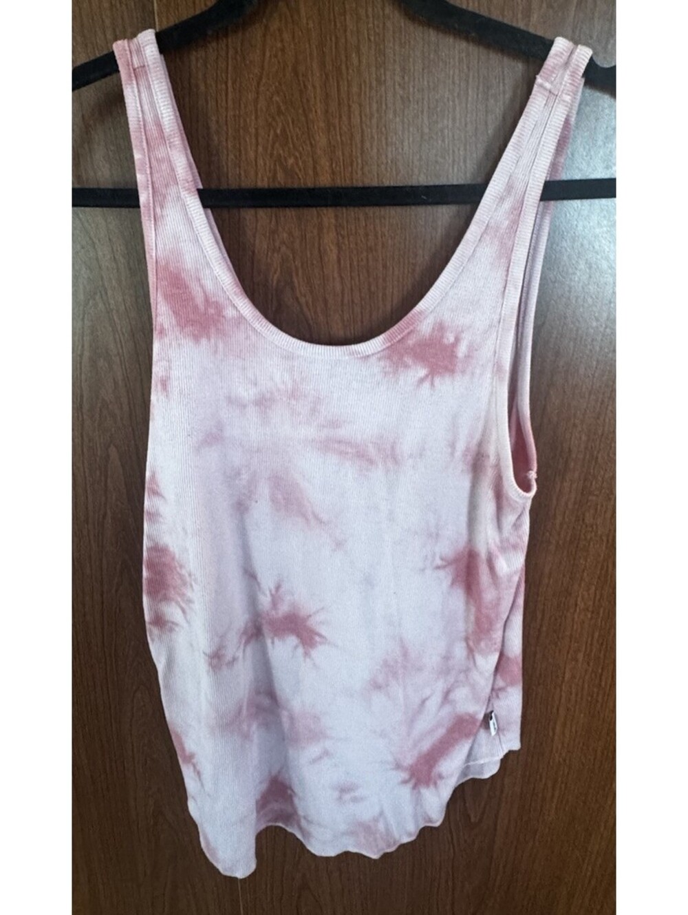 PINK Victoria’s Secret Womens Tie Dye Ribbed Tank Top Mauve Pink Stretch